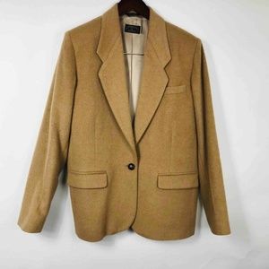 Jane Justin Womens Blazer Tan Camel Hair sz 12